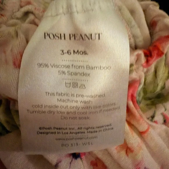 Posh Peanut Pink Flamingo 🦩Floral Baby Romper - Picture 3 of 3